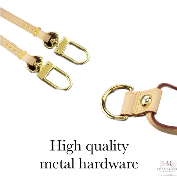 Louis Vuitton Neverfull Vachetta Leather Replacement Side Strap cinches sides - Picture 8 of 10